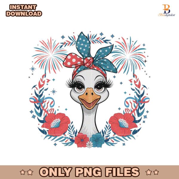 Independence Floral Goose Coquette Bow Patriotic Png