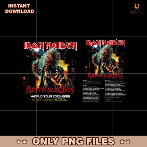 Iron Maiden Tour Run For Your Lives Tour 2025 Png