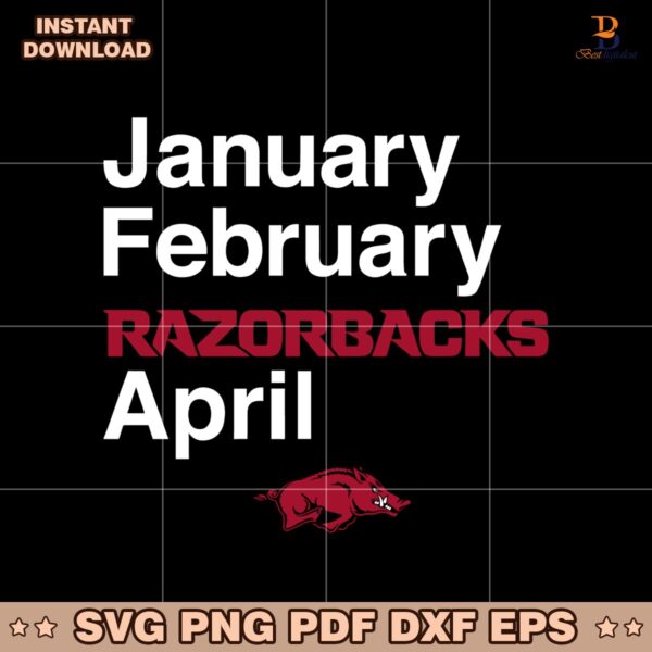 January February Razorbacks April Arkansas Razorbacks SVG