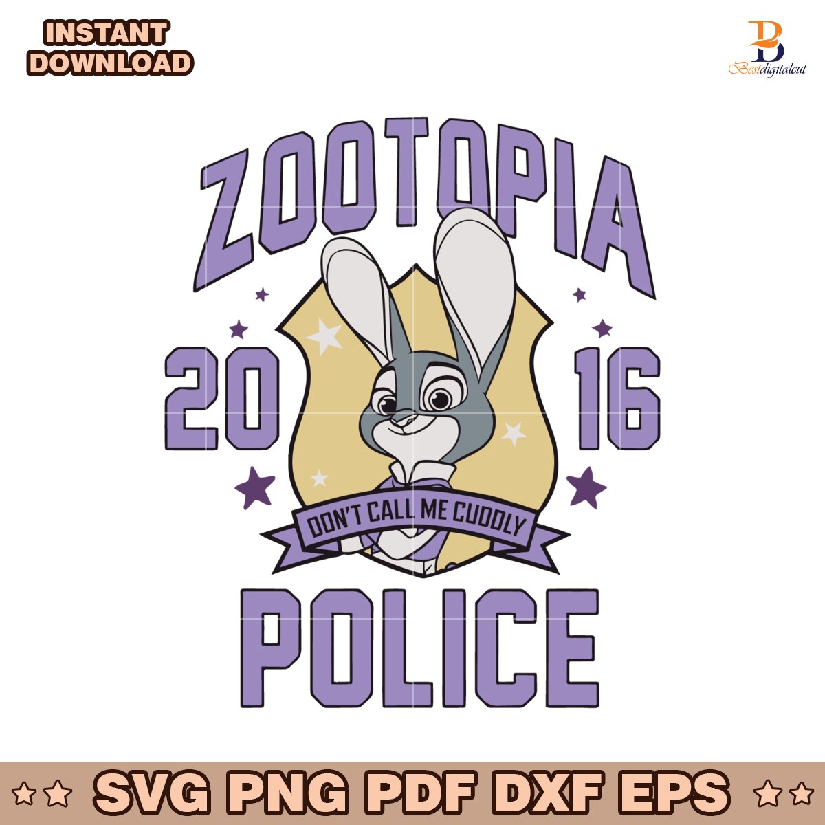 Judy Hopps Zootopia Police Dont Call Me Cuddly 2016 SVG