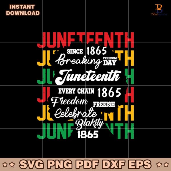 Juneteenth Breaking Day Since 1865 Every Chain Svg