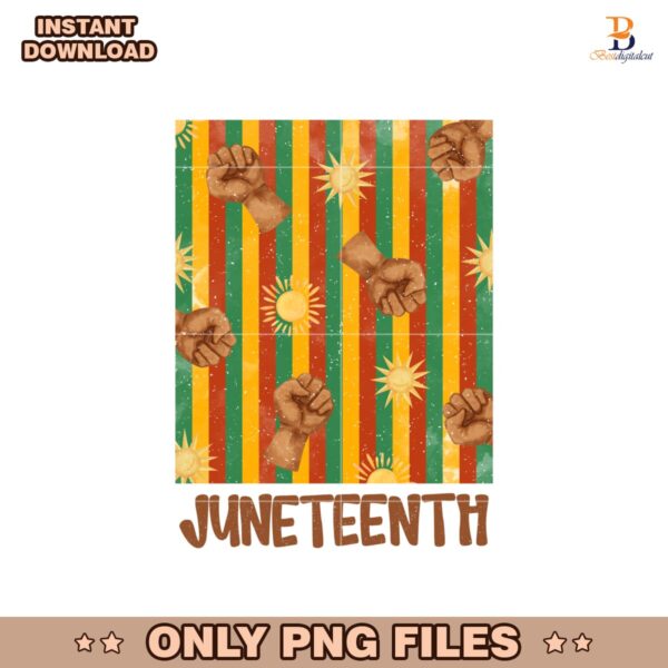 Juneteenth Fist Black Power Afro Pride PNG