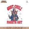 Just Chill The Fourth Out  Retro American Raccoon PNG
