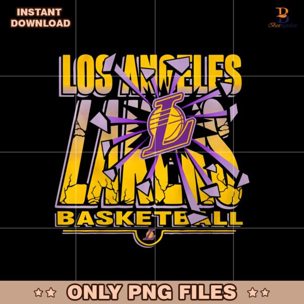 Los Angeles Lakers Basketball Break Vintage Png