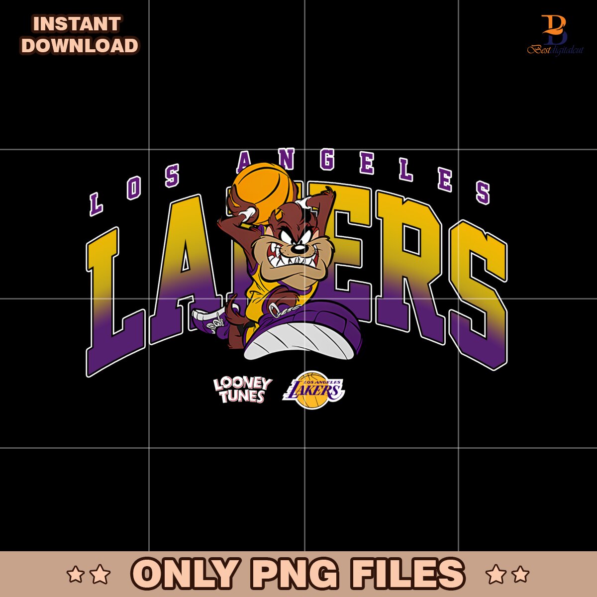 Los Angeles Lakers Looney Tunes Taz Graphic Png