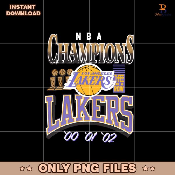 Los Angeles Lakers NBA Champions Three In A Row Png