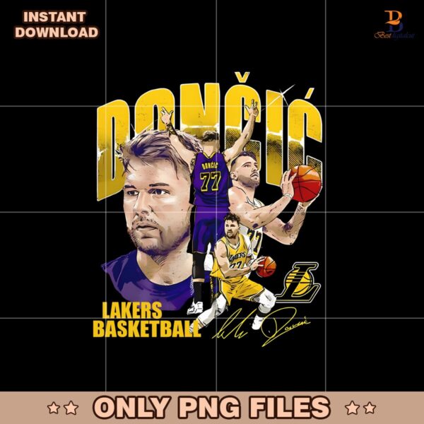Luka Doncic Los Angeles Lakers Basketball Signature Png