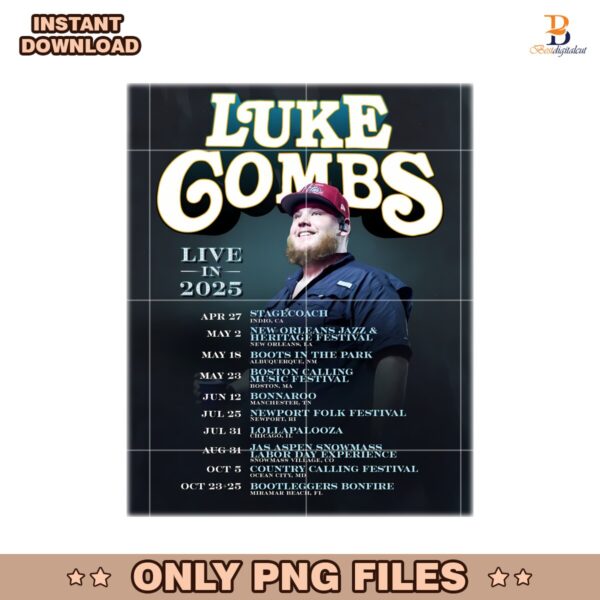 Luke Combs Live In 2025 Tour Dates Png