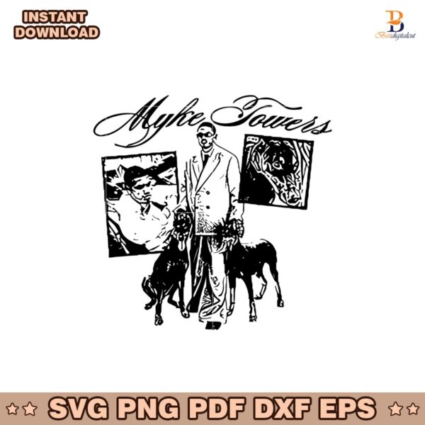 Lyke Miike Myke Towers With His Dogs Svg