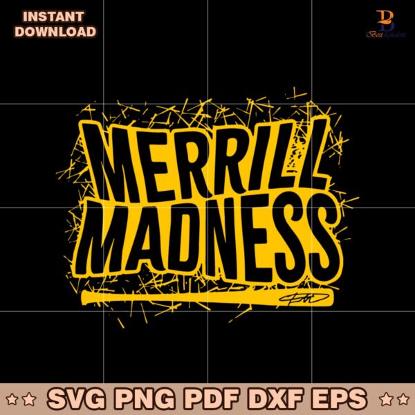 Merrill Madness Bat Text Jackson Merrill San Diego Padres SVG