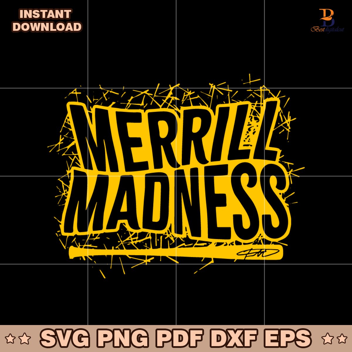 Merrill Madness Bat Text Jackson Merrill San Diego Padres SVG