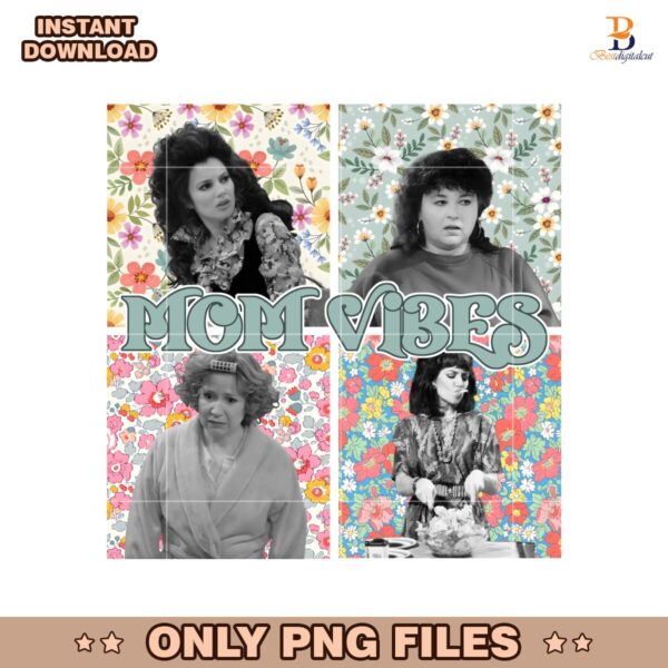 Mom Vibes Retro Sitcom 90S Floral PNG