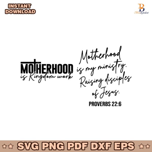 Motherhood Is Kingdom Work Christian Mama Svg