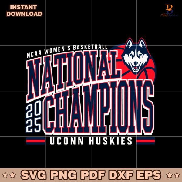 National Champions 2025 Uconn Huskies SVG