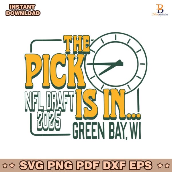 Nfl Draft 2025 The Pick Is In Green Bay Packers SVG