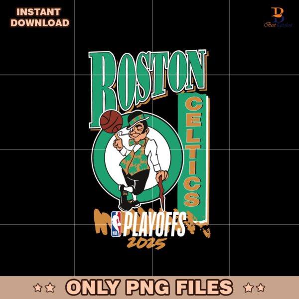 Official Boston Celtics 2025 NBA Playoffs Hype Png