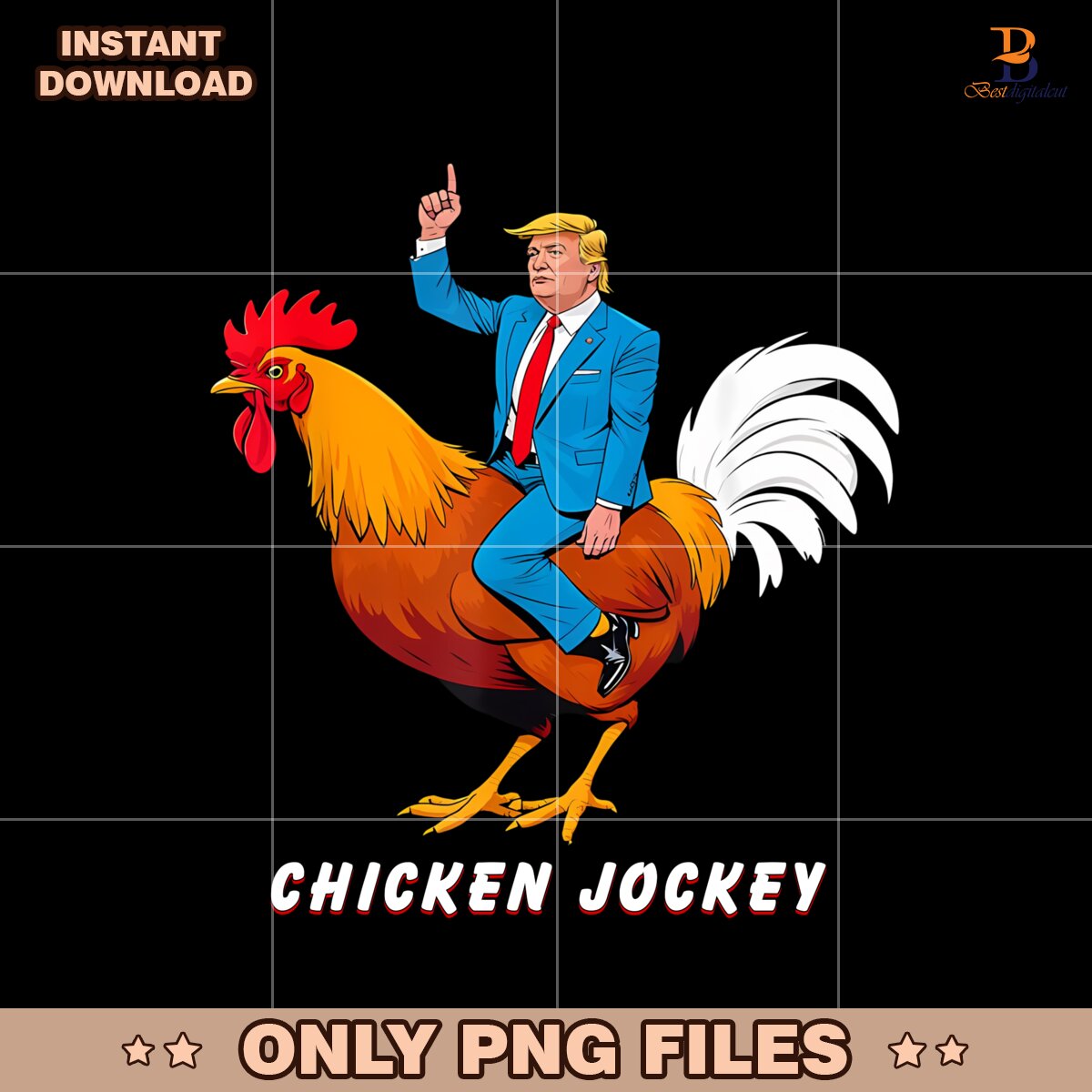 Official Chicken Jockey Funny Trump Png