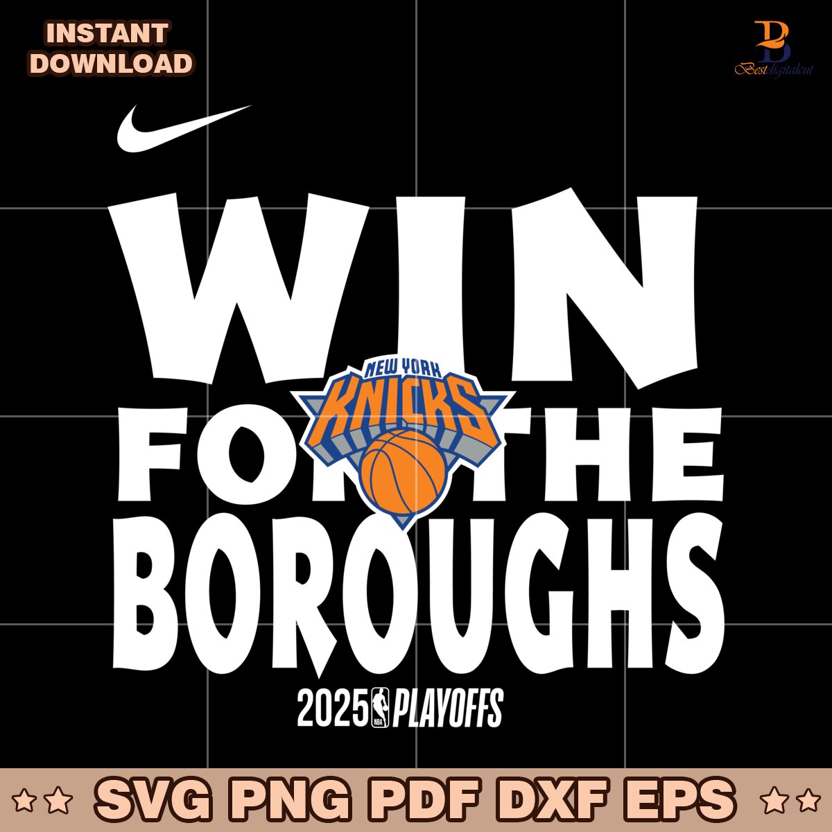 Official Nike New York Knicks 2025 NBA Playoffs Win Svg