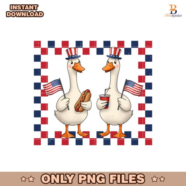 Patriotic Goose Parade Funny 4Th Of July PNG