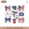 Patriotic Nurse Clipart  4Th Of July Medical Elements With Usa Flag Bows PNG