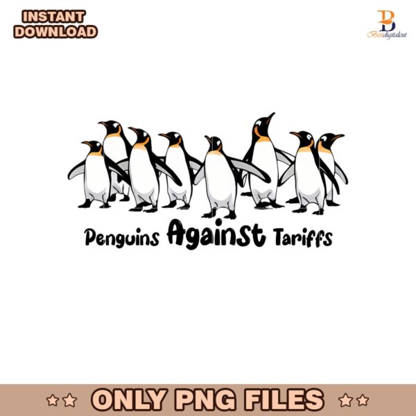 Penguins Against Tariffs Funny Anti Trump Heard Island PNG