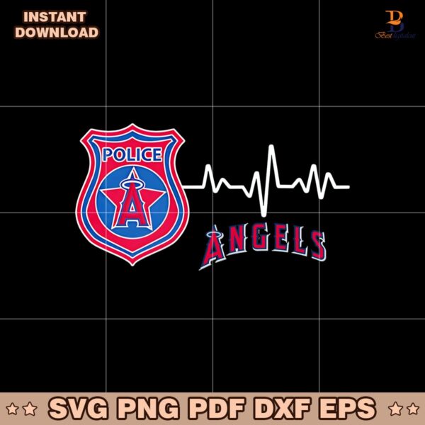 Police Heart Rate Los Angeles Angels Softball Svg
