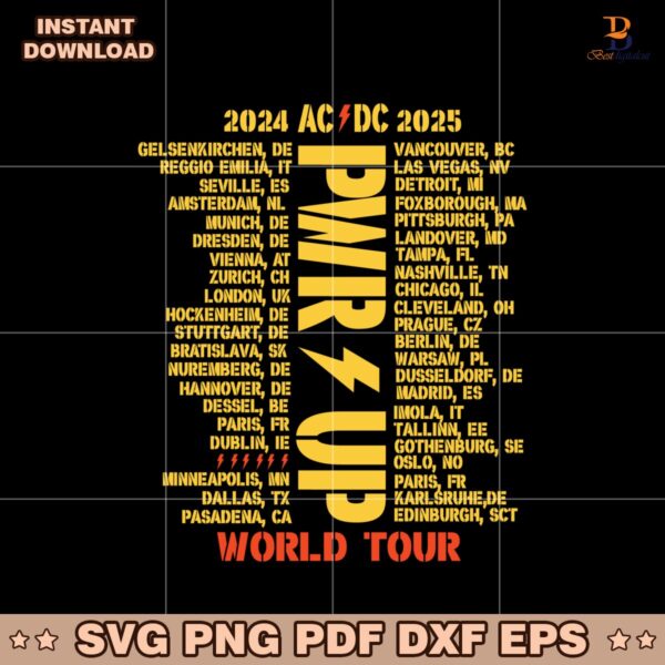 Pwr Up World Tour Schedule Show AC DC Svg