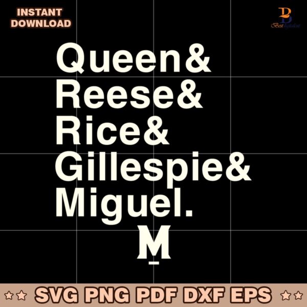Queen Reese Rice Gillespie Miguel Maryland Terrapins SVG