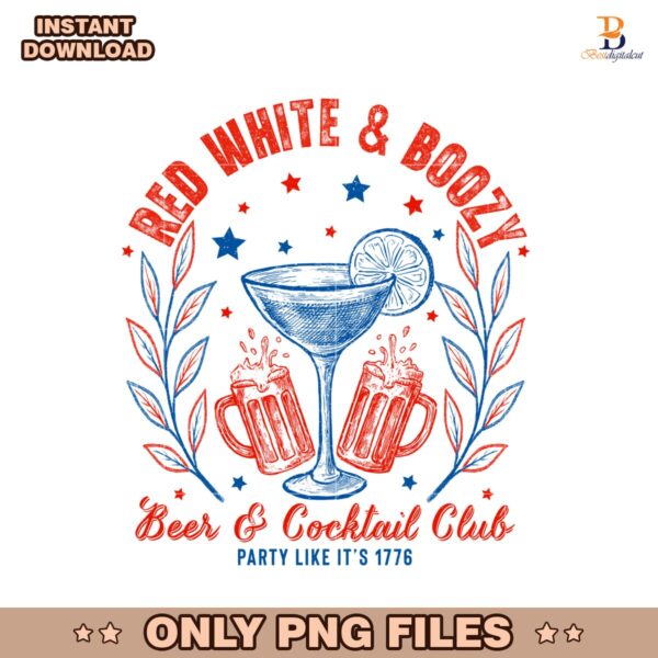 Red White And Boozy Beer And Cocktail Club PNG
