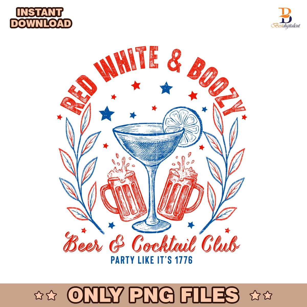 Red White And Boozy Beer And Cocktail Club PNG