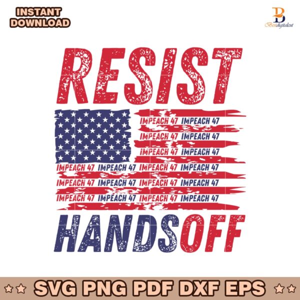 Resist Hands Off Anti Trump American Flag SVG