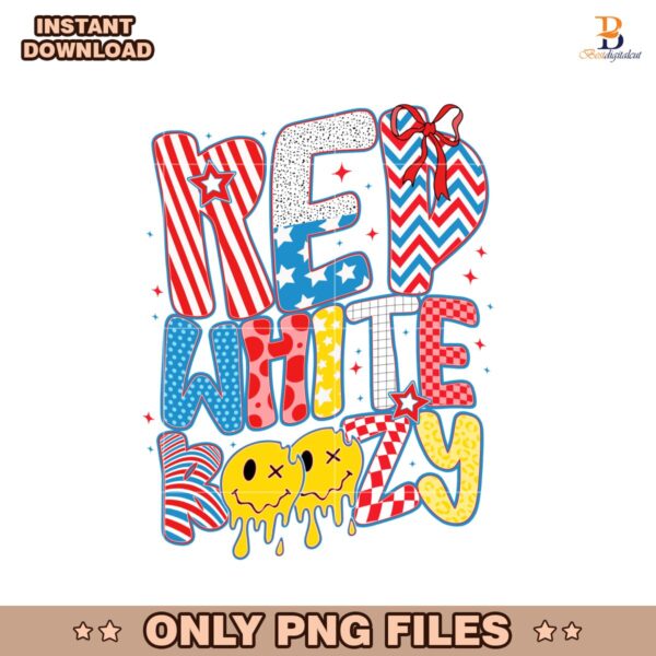 Retro America Red White Boozy PNG