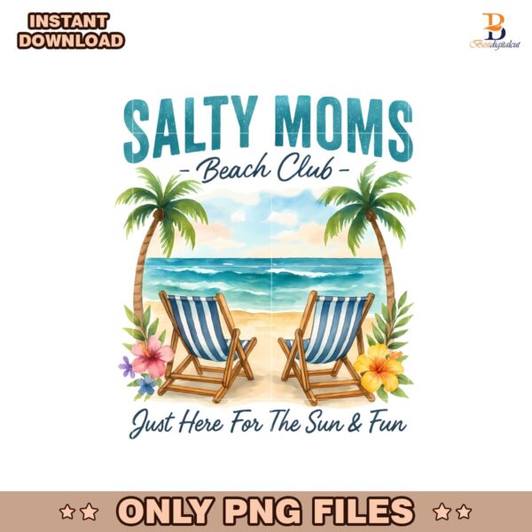 Retro Beach Girl Salty Mama Summer PNG