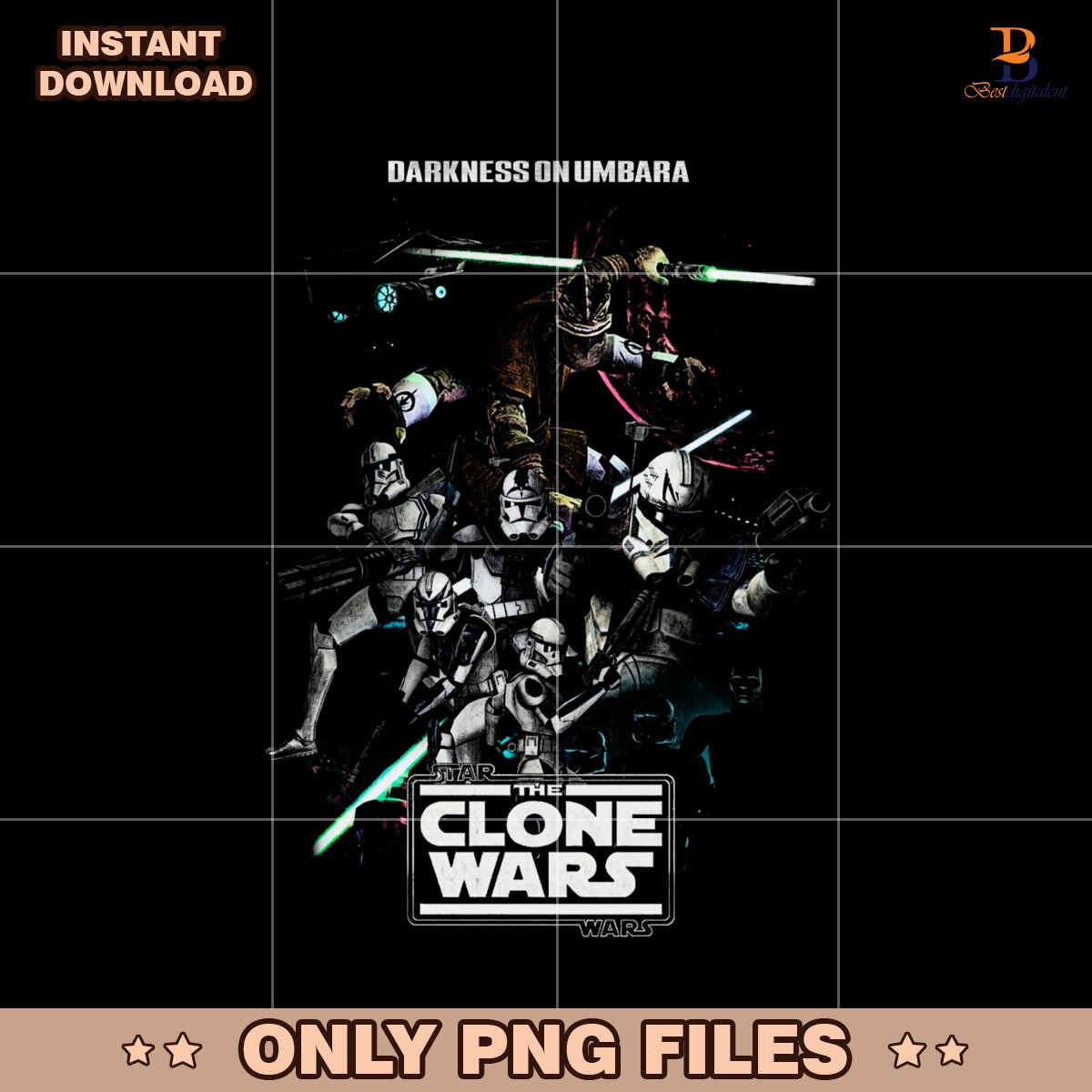 Retro Darkness On Umbara Star Wars The Clone Wars PNG