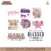 Retro Floral Baseball Mama Checkered Png Bundle