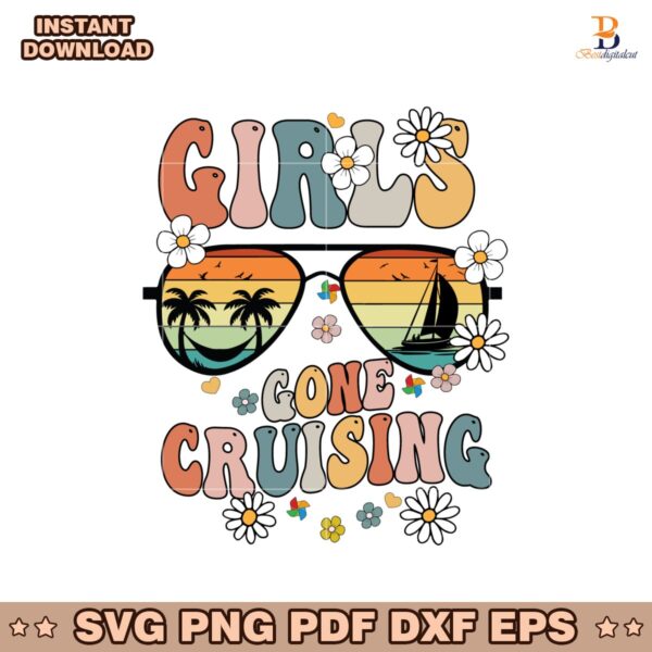 Retro Girls Gone Cruising Cruise Vacation Svg