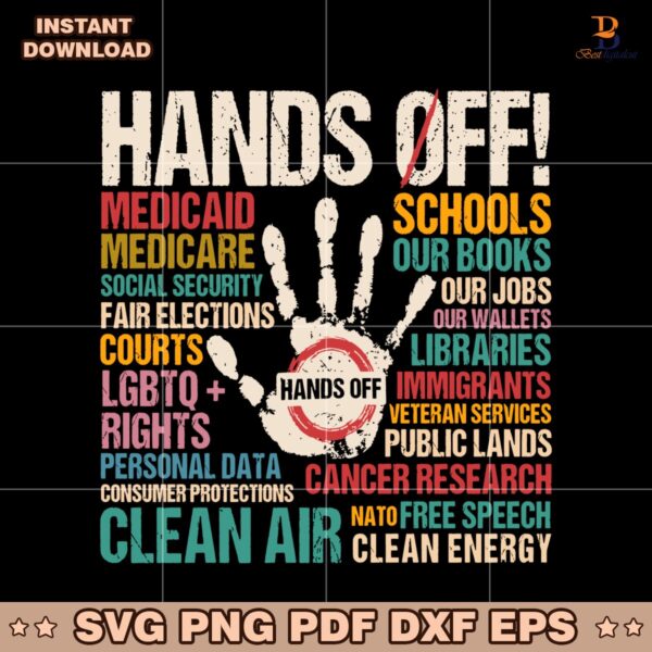 Retro Hands Off Protest Political Activism Anti Trump SVG
