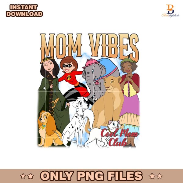 Retro Mom Vibes Cool Cartoon Moms PNG