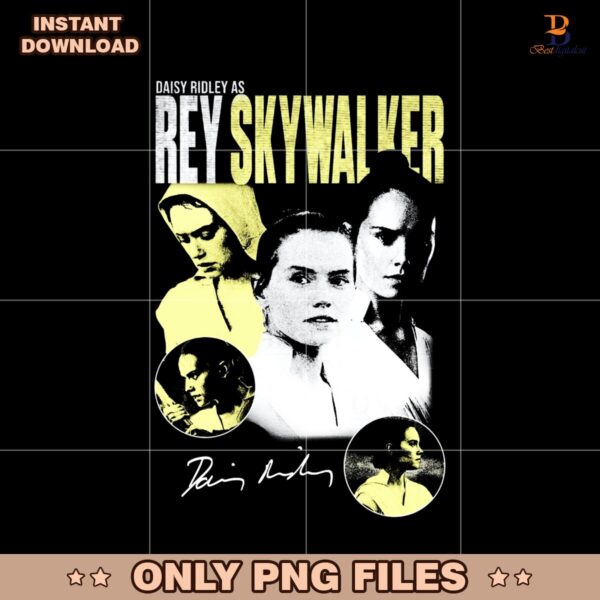 Retro Rey Skywalker Star Wars Daisy Ridley Signature PNG