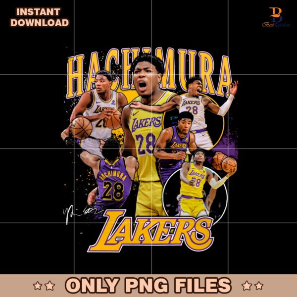 Retro Rui Hachimura Los Angeles Lakers Player PNG
