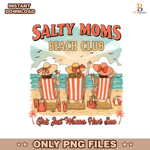 Retro Salty Mama Summer Beach Club PNG
