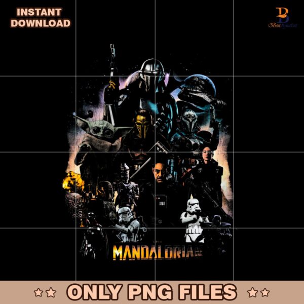 Retro Star Wars The Mandalorian Poster PNG