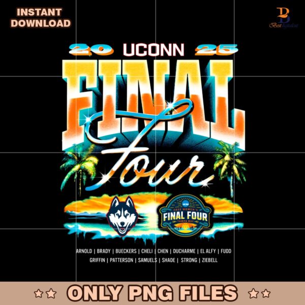 Retro Vintage 2025 Unconn Basketball Final Four PNG