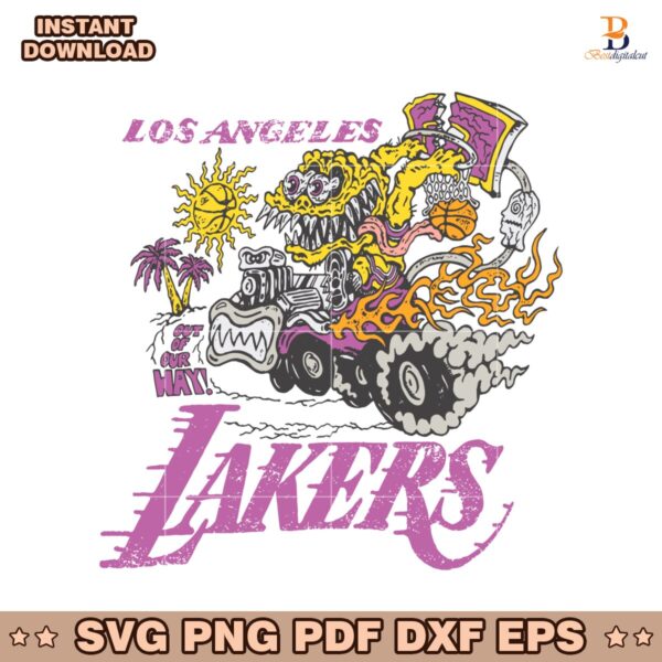 Retro Vintage Los Angeles Lakers X Brain Dead SVG