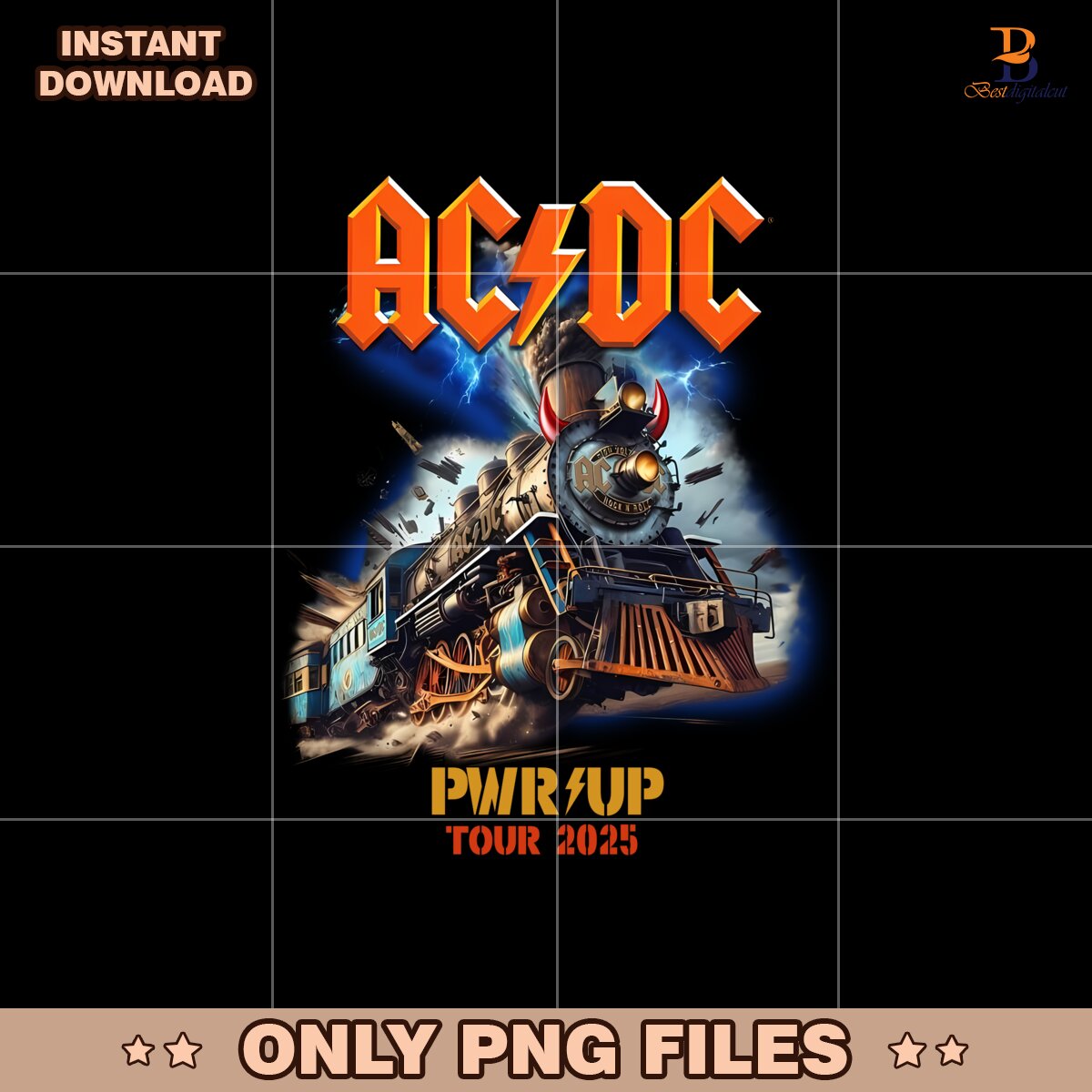 Rock N Roll Train PWR UP Tour 2025 Png Sublimation