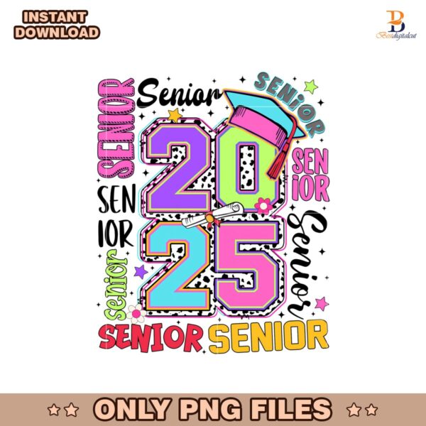 Senior 2025 Retro Graduation Class Of 2025 Dalmatian Png