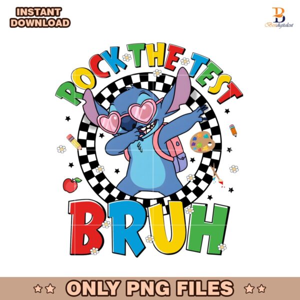 Stitch Rock The Test Bruh Checkered PNG