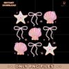 Summer Clam Starfish Coquette Bow Vibes Pink Clam Png