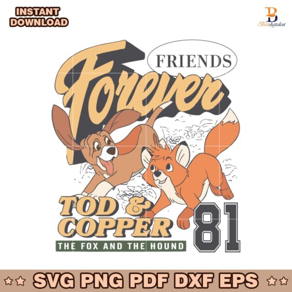Tod And Copper Friends Forever Disney The Fox And The Hound SVG