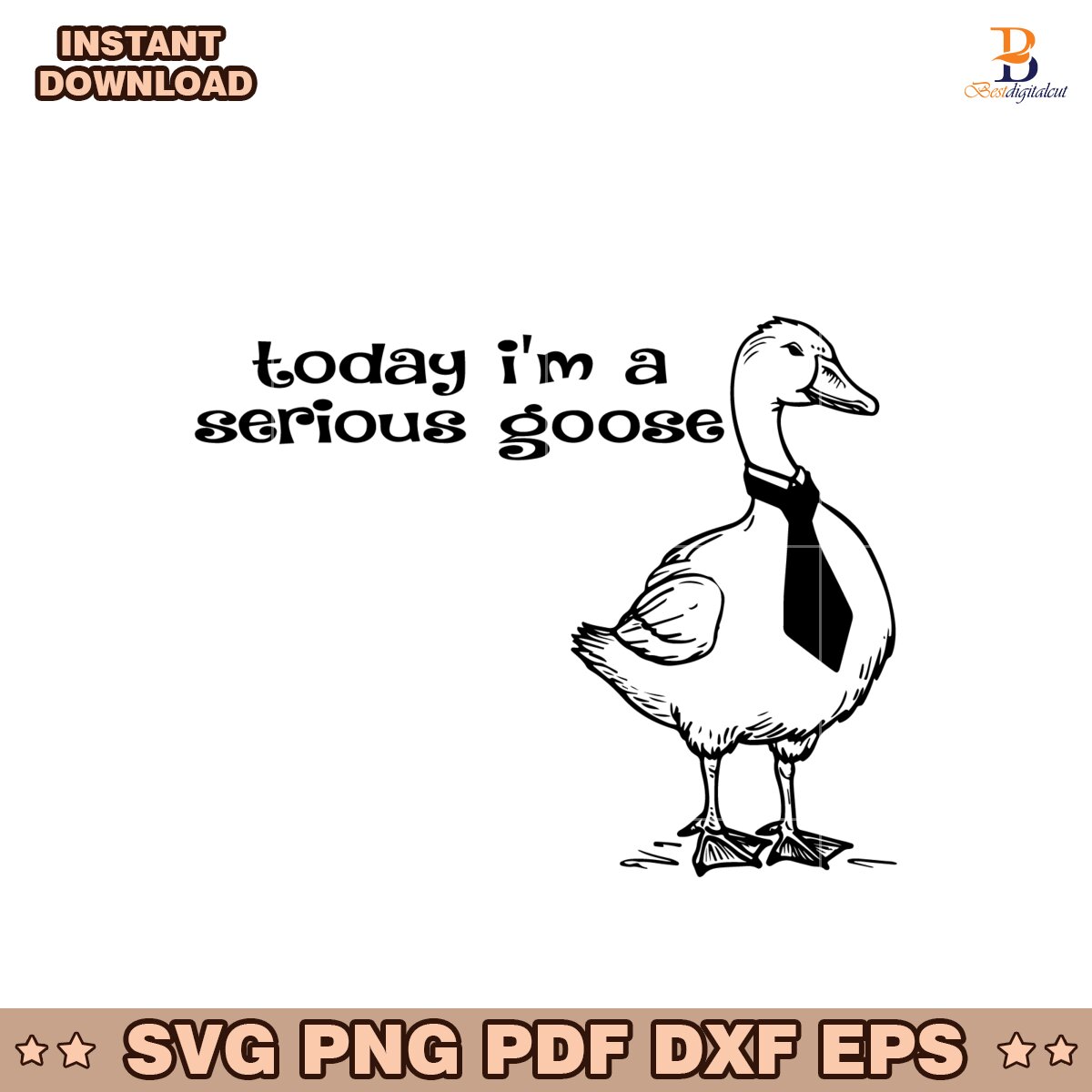 Today I Am A Serious Goose Svg Instant Download
